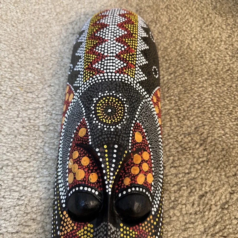 Hand Carved Hand Painted Wood Indonesian Masks Wall Art. 20